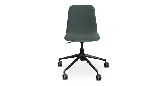 Chaise de bureau à roulettes assise tissu bi couleur vert