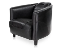 Fauteuil club cuir noir