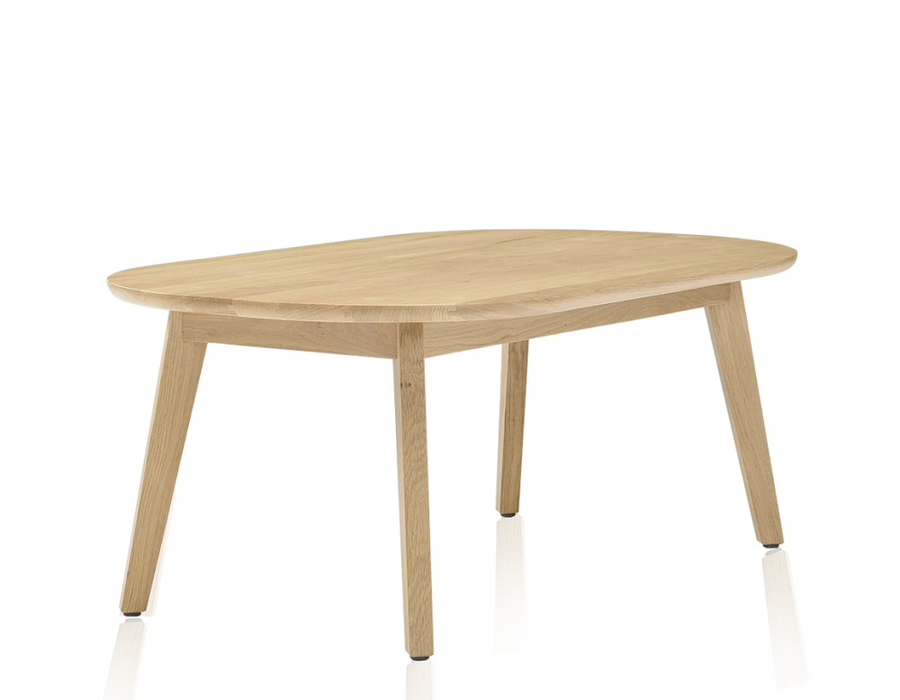 Table basse ovale en chêne teinte naturelle 100x60 cm