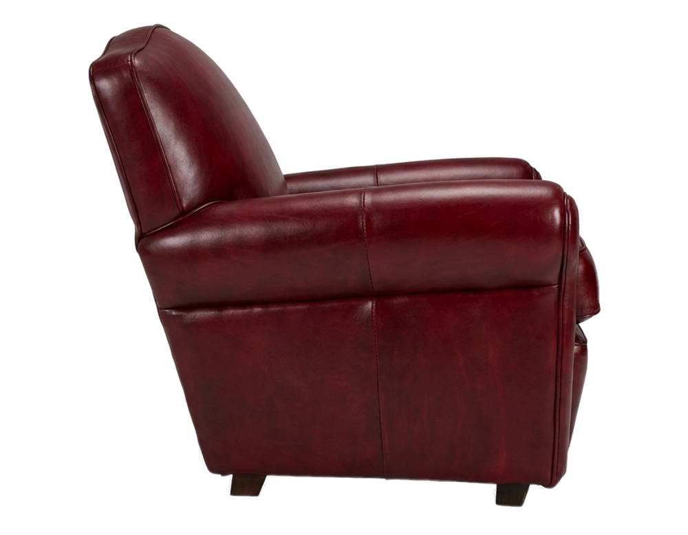 Fauteuil club cuir rouge carmin
