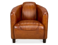 Fauteuil club cuir marron clair