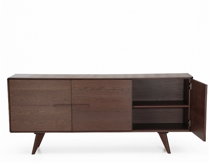 Buffet 3 portes en chêne bois teinte foncé