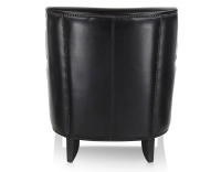 Sillón club de piel negro reposabrazos con tachuelas