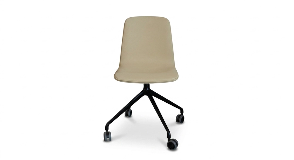 Chaise de bureau à roulettes assise tissu kaki clair
