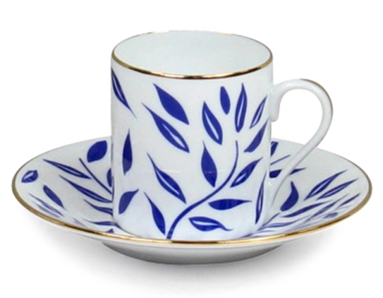 Tasse à café avec soucoupe en porcelaine lot de 2
