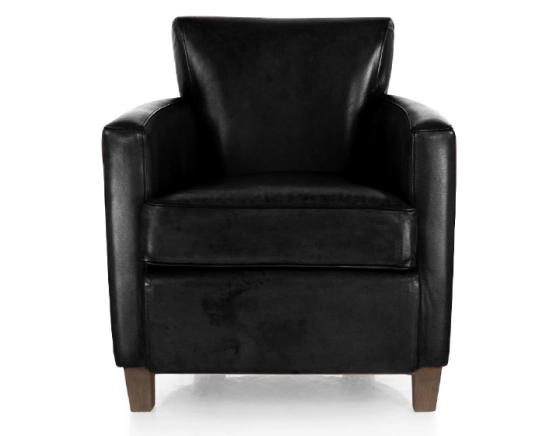 Fauteuil club cuir noir