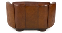 Canapé club cuir 2 places marron vintage