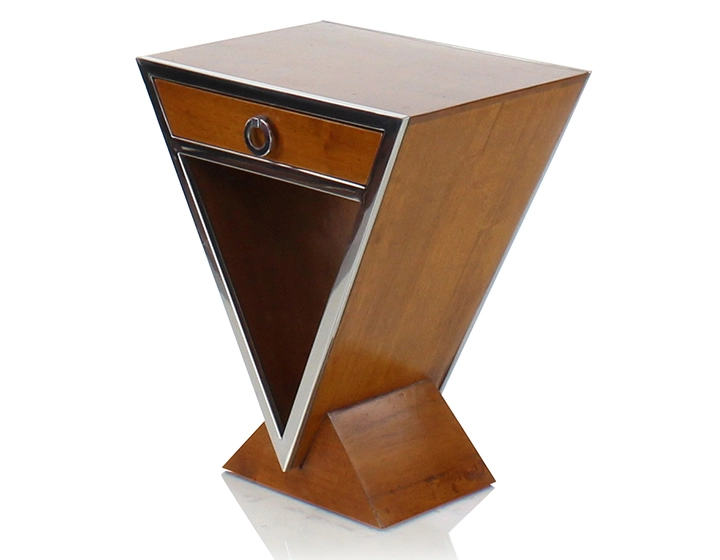 Art Deco bedside table cherry-stained wood