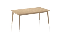 Table extensible en chêne 6 à 8 personnes avec plateau et allonges bois teinte naturelle 160x100 cm