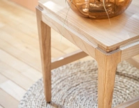 Tabouret design H45 cm bois teinte naturelle assise bois