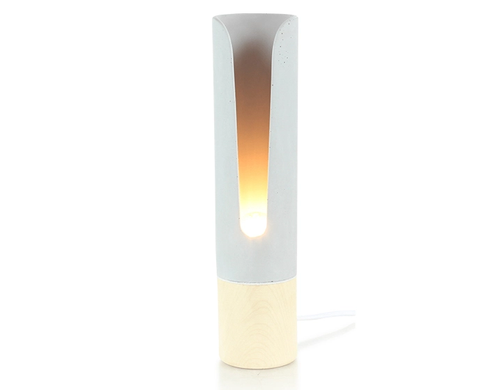 Wooden and concrete table lamp