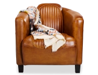 Fauteuil club cuir cognac