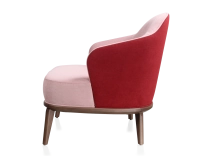 Fauteuil design tissu vieux rose et bordeaux 210x90 cm