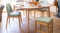 Table salle à manger 6 personnes en chêne teinte naturelle 140x90 cm