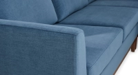 Sofá esquinero con chaise longue derecha de 4 plazas tejido azul vaquero (2G - MD)