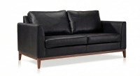 Canapé design 2,5 places cuir ébène