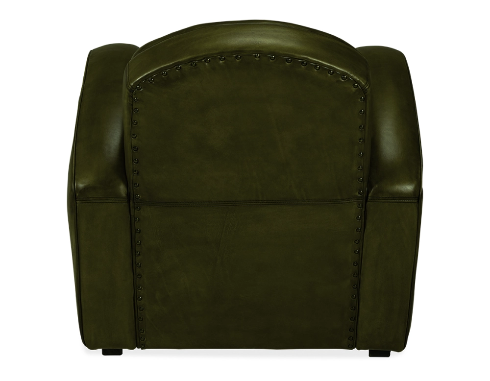 Fauteuil club cuir vert olive