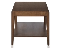 Table basse rectangulaire en chêne avec tablette teinte marron foncé 100x50 cm 100x50 cm