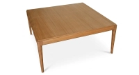 Extensible table for 6 to 10 people in oak and ceramic with wood extensions with natural wood finish and ossido ceramic top. 160x100 cm