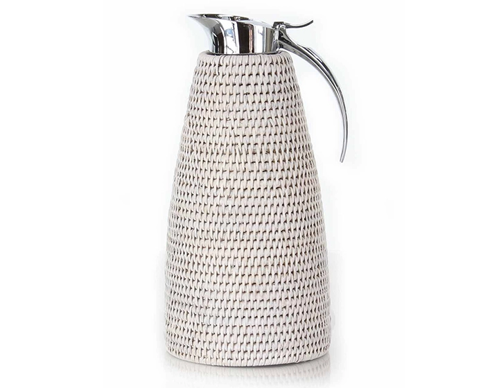 Thermos en rotin blanc 1.3 litre