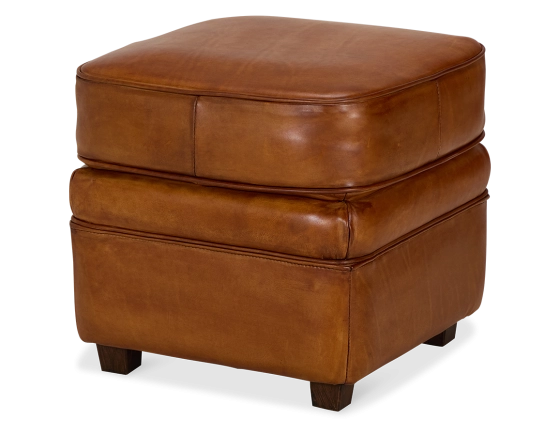 Pouf cuir marron clair