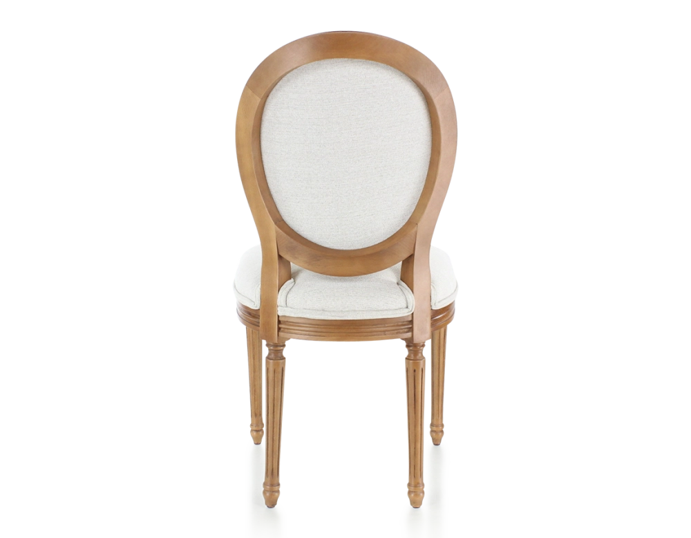 Chaise ancienne style Louis XVI bois teinte ancienne et tissu beige naturel