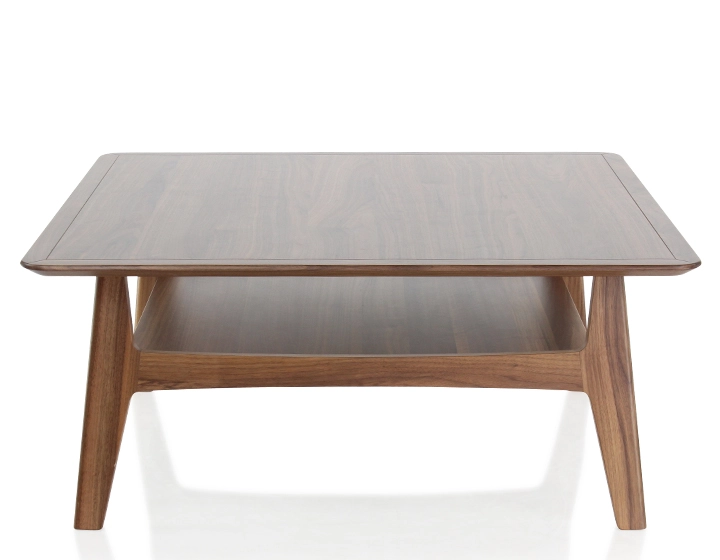 Mesa de centro cuadrada de nogal teinte naturelle 100x100 cm 100x100 cm