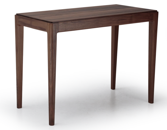 Console fixe en noyer sans tiroir teinte naturelle 120x40 cm