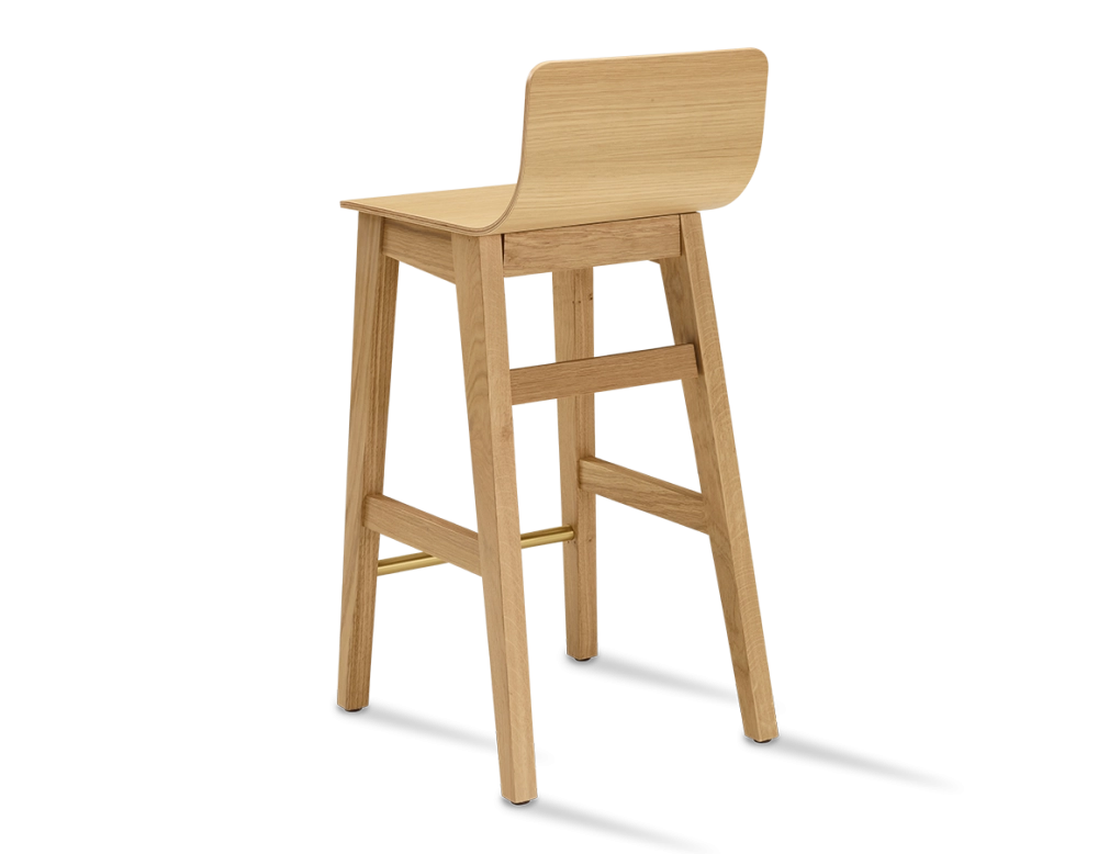 Tabouret de bar en chêne H60 cm bois teinte naturelle
