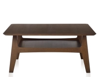 Mesa de centro cuadrada de roble teinte marron foncé 100x100 cm 100x100 cm