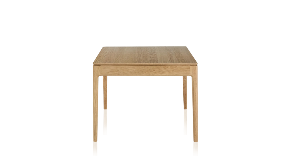 Mesa extensible de roble de 8 a 12 comensales con tablero y extensiones de madera en tinte natural 160x100 cm