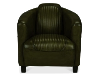 Fauteuil club cuir vert olive