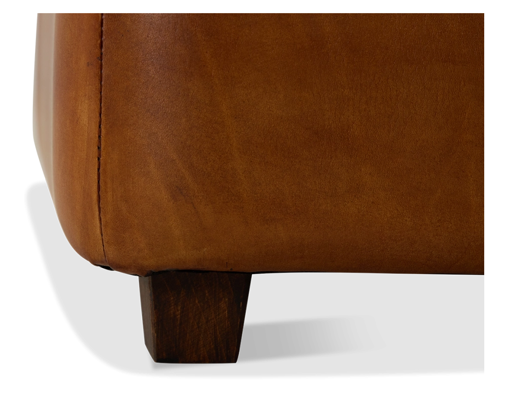 Pouf cuir marron clair