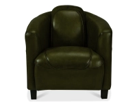 Fauteuil club cuir vert olive