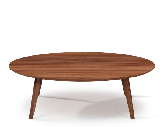 Table basse ronde en noyer plateau bois F1 teinte naturelle 120x120x40 cm