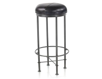 Vintage leather bar stool black