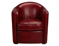 Fauteuil club cuir rouge carmin