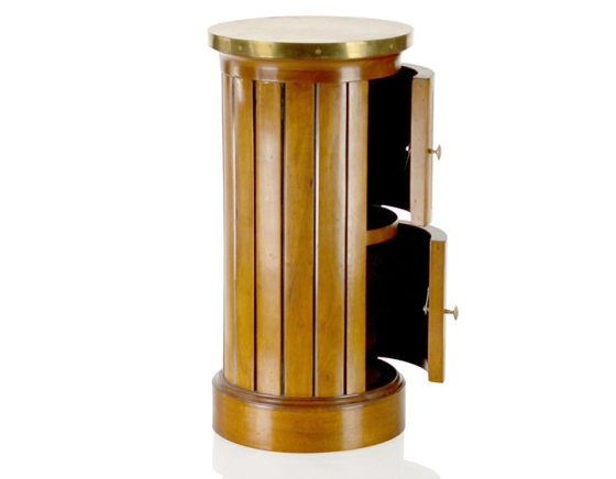 Table d'appoint somno bois teinte merisier et plateau laiton