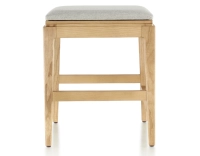 Tabouret design H45 cm bois teinte naturelle assise tissu beige naturel