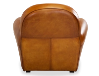 Leather club armchair cognac studded armrests