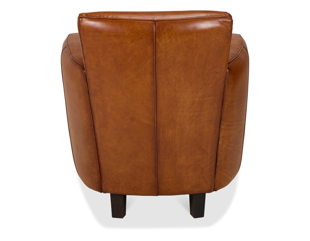 Leather club armchair light brown