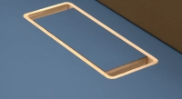 Bureau bench 2 postes chêne teinte naturelle plateau fenix bleu foncé 140x160