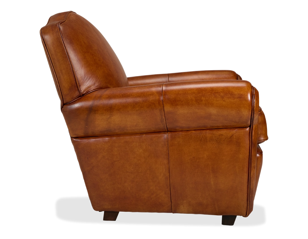 Fauteuil club cuir marron clair