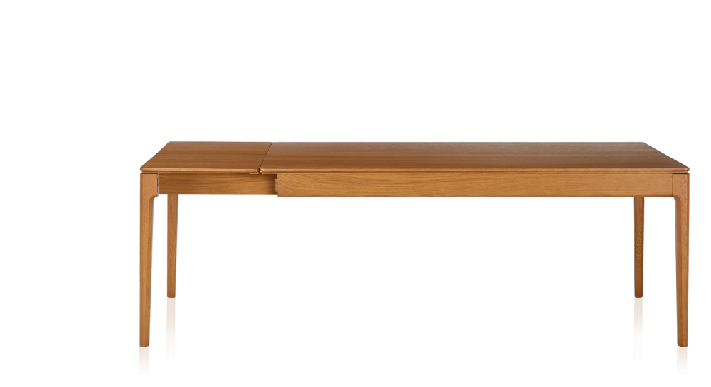 Table extensible en chêne 8 à 12 personnes avec plateau et allonges bois teinte merisier 180x100 cm