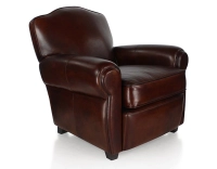 Fauteuil club cuir marron soutenu