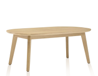 Table basse ovale en chêne teinte naturelle 100x60 cm