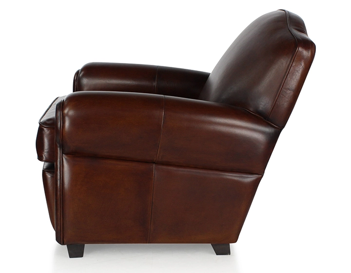 Fauteuil club cuir marron soutenu