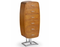 Cómoda art déco métal et bois teinte merisier