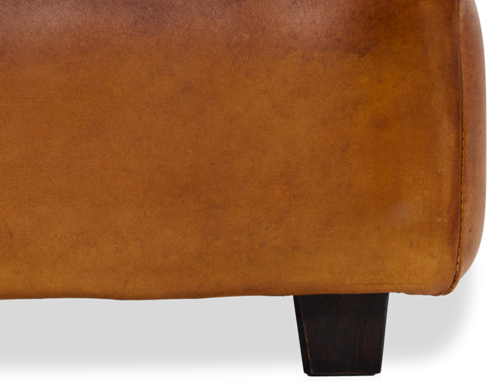 Pouf cuir cognac