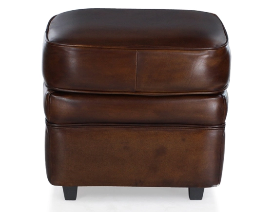 Pouf cuir marron soutenu